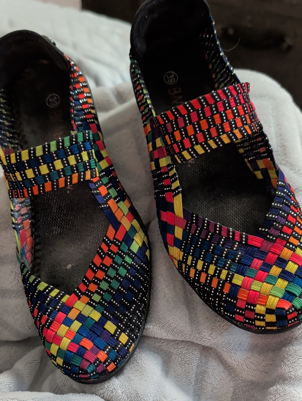 bernie mev. Multicolor Woven Slip-On Flats